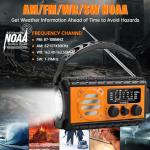 20000mah Hand Crank Emergency Radio,SW/NOAA/AM/FM Weather Radio, Solar Powered Hand Crank Chager with Bige Batery Powered,Portable,Cellphone Charge,SOS,Flashlight for Emergency/Home (Orange)