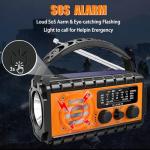 20000mah Hand Crank Emergency Radio,SW/NOAA/AM/FM Weather Radio, Solar Powered Hand Crank Chager with Bige Batery Powered,Portable,Cellphone Charge,SOS,Flashlight for Emergency/Home (Orange)