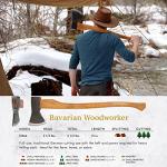 1844 Helko Werk Germany Traditional Bavarian Woodworker - Made in Germany Heavy Duty Felling and Cutting Axe, Large German Forest Axe - Head 3.5 lbs, Handle 31 in. (Bavarian) #13566