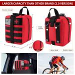 Survival Kit, 252Pcs Survival Gear First Aid Kit with Molle System Compatible Bag and Emergency Tent, Emergency Kit for Earthquake, Outdoor Adventure, Hiking, Hunting, Gifts for Men Women (Red)