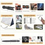 Survival Kit, 252Pcs Survival Gear First Aid Kit with Molle System Compatible Bag and Emergency Tent, Emergency Kit for Earthquake, Outdoor Adventure, Hiking, Hunting, Gifts for Men Women (Red)