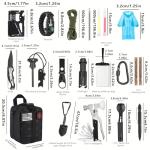 Survival Kit, 252Pcs Survival Gear First Aid Kit with Molle System Compatible Bag and Emergency Tent, Emergency Kit for Earthquake, Outdoor Adventure, Hiking, Hunting, Gifts for Men Women (Red)