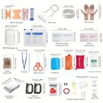 Survival Kit, 252Pcs Survival Gear First Aid Kit with Molle System Compatible Bag and Emergency Tent, Emergency Kit for Earthquake, Outdoor Adventure, Hiking, Hunting, Gifts for Men Women (Red)