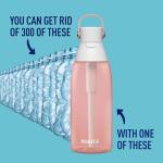 Brita Hard-Sided Plastic Premium Filtering Water Bottle, BPA-Free, Reusable, Replaces 300 Plastic Water Bottles, Filter Lasts 2 Months or 40 Gallons, Includes 1 Filter, Blush - 36 oz.