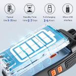 JUCJET H888S （4 Pack） Walkie Talkies Handheld Two Way Radio with Original Earpieces, 2-Way Radios UHF Handheld Transceiver Walky Talky, with 2-in-1 Type-C Charging Cable&Charging Station（4 Pack）