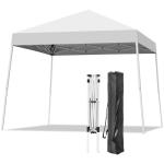 Oneofics Canopy Tent, 10X10 FT Pop Up Canopy Outdoor Instant Tent Slant Legs with Carrying Bag, Portable Gazebo Shelter for Patio Deck Garden and Beach - 8X8 FT Canopy Cover (White)