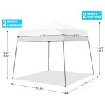 Oneofics Canopy Tent, 10X10 FT Pop Up Canopy Outdoor Instant Tent Slant Legs with Carrying Bag, Portable Gazebo Shelter for Patio Deck Garden and Beach - 8X8 FT Canopy Cover (White)