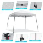Oneofics Canopy Tent, 10X10 FT Pop Up Canopy Outdoor Instant Tent Slant Legs with Carrying Bag, Portable Gazebo Shelter for Patio Deck Garden and Beach - 8X8 FT Canopy Cover (White)