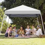 Oneofics Canopy Tent, 10X10 FT Pop Up Canopy Outdoor Instant Tent Slant Legs with Carrying Bag, Portable Gazebo Shelter for Patio Deck Garden and Beach - 8X8 FT Canopy Cover (White)