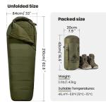OneTigris Bushcrafter’s Sleeping Bags, Mummy Sleeping Bag for Camping Hiking Backpacking, Survival Gear
