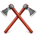NEDFOSS Vikings Throwing Axes, 2 Pack of 16 Inches Throwing Axe Set with 1065 High Carbon Steel & Wooden Handle. Perfect for Axe Throwing Game, Recreation, Competition & Great Gift for Men（2pcs）