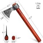 NEDFOSS Vikings Throwing Axes, 2 Pack of 16 Inches Throwing Axe Set with 1065 High Carbon Steel & Wooden Handle. Perfect for Axe Throwing Game, Recreation, Competition & Great Gift for Men（2pcs）