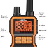 Midd Kacy MK108 Walkie Talkies,Walkie Talkies Long Range,60 Channel GMRS 2 Way Radio with 121 Privacy Codes,IP55 Waterproof,SOS,NOAA Weather Alerts,VOX,Dual Watch(Black/Orange,2 Pack)