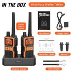 Midd Kacy MK108 Walkie Talkies,Walkie Talkies Long Range,60 Channel GMRS 2 Way Radio with 121 Privacy Codes,IP55 Waterproof,SOS,NOAA Weather Alerts,VOX,Dual Watch(Black/Orange,2 Pack)