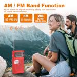 Goodes NOAA Weather Radio, AM FM NOAA Emergency Radio Portable with Best Reception, Headphone Jack, Powered by 2 AA Battery, Transistor Radios Battery-Operated for Emergency, Hurricane, Home(Red)