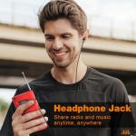 Goodes NOAA Weather Radio, AM FM NOAA Emergency Radio Portable with Best Reception, Headphone Jack, Powered by 2 AA Battery, Transistor Radios Battery-Operated for Emergency, Hurricane, Home(Red)