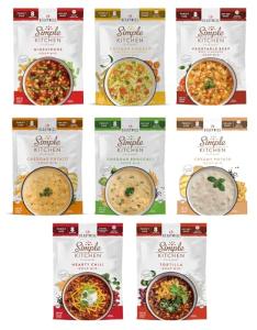 READYWISE - Simple Kitchen, Soup Sampler, Variety Pack, 8 Servings Per Pouch, Soup Mix, Family Size, MRE, Gluten Free Options, Freeze Dried Food, Ready To Eat Meals, Hiking & Backpacking Food, Soup for Family, Pack of 8
