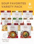 READYWISE - Simple Kitchen, Soup Sampler, Variety Pack, 8 Servings Per Pouch, Soup Mix, Family Size, MRE, Gluten Free Options, Freeze Dried Food, Ready To Eat Meals, Hiking & Backpacking Food, Soup for Family, Pack of 8