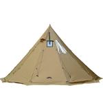 Preself 4~6 Person Tipi Hot Tent T3 XL with Screen Window, Height 8' 6" 2.6m, Diameter 15' 4.6m, for Wood Buring Stove Bushcraft Family Camping Hunting Fishing (Tent)