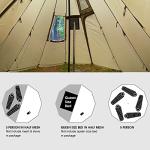 Preself 4~6 Person Tipi Hot Tent T3 XL with Screen Window, Height 8' 6" 2.6m, Diameter 15' 4.6m, for Wood Buring Stove Bushcraft Family Camping Hunting Fishing (Tent)