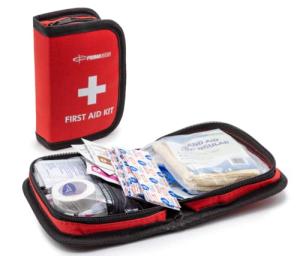 Primacare KB-7411 45 Piece Personal First Aid Kit, 6"x4"x1", with Emergency Medical Supplies, Pocket Size Essential Travel Bag, Med Kits, Red