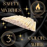 200 Count - 3" White Color Matches - Plus Free Strikers - (3 inches Long) - Wholesale Bulk Safety Matches (200) (White)
