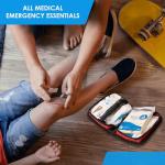 Primacare KB-7411 45 Piece Personal First Aid Kit, 6"x4"x1", with Emergency Medical Supplies, Pocket Size Essential Travel Bag, Med Kits, Red