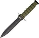 MTech USA MT-632DGN Fixed Blade Tactical Neck Knife, Black Double-Edge Blade, Green Handle, 6-Inch Overall