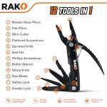 RAK Pro Tools Pliers Multitool - Cool Unique Gifts For Dads Who Have Everything - Compact DIY Survival Multi Tool Gift for Men, Husband, Handyman - Backpacking & Camping Accessories