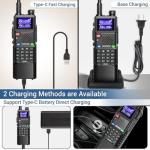 Baofeng Radio Ham Radio Long Range 10W 5RM Handheld Two Way Radio NOAA Weather Radio DTMF Walkie Talkies Copy Frequency 999CH USB-C Charger 3800mAh Battery Survival Gear (2 Pack)