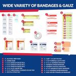 Fully Stocked Trauma First Aid Kit – First Responder II Bag with Tools, Gauze, Bandages, Scissors & Gloves – Compact & Portable – OSHA and ANSI Compliant – Orange