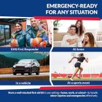 Fully Stocked Trauma First Aid Kit – First Responder II Bag with Tools, Gauze, Bandages, Scissors & Gloves – Compact & Portable – OSHA and ANSI Compliant – Orange