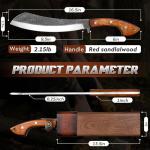 Golden Bird Parang Machete Knife - 9.5 Inch Heavy Duty Machete for Cutting Trees,Bushcraft,Survival,Outdoor Hunting and Camping - Full Tang with Wooden Sheath - Yard Work Tool, for Men