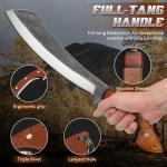Golden Bird Parang Machete Knife - 9.5 Inch Heavy Duty Machete for Cutting Trees,Bushcraft,Survival,Outdoor Hunting and Camping - Full Tang with Wooden Sheath - Yard Work Tool, for Men