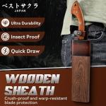 Golden Bird Parang Machete Knife - 9.5 Inch Heavy Duty Machete for Cutting Trees,Bushcraft,Survival,Outdoor Hunting and Camping - Full Tang with Wooden Sheath - Yard Work Tool, for Men