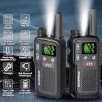 Walkie Talkies Long Range for Adults, Rechargeable Walkie Talkie FRS Two Way Radio with 1500mAh Li-ion Battery USB-C Charger NOAA Weather Radio VOX Walky Talky for Hiking Cruises Camping (2Pack)