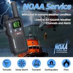 Walkie Talkies Long Range for Adults, Rechargeable Walkie Talkie FRS Two Way Radio with 1500mAh Li-ion Battery USB-C Charger NOAA Weather Radio VOX Walky Talky for Hiking Cruises Camping (2Pack)