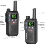 Walkie Talkies Long Range for Adults, Rechargeable Walkie Talkie FRS Two Way Radio with 1500mAh Li-ion Battery USB-C Charger NOAA Weather Radio VOX Walky Talky for Hiking Cruises Camping (2Pack)