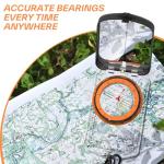 Sportneer Compass Hiking Survival, Camping Accessories Orienteering Compass with Mirror Hiking Camping Backpacking Map Navigation (Transparent)