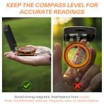 Sportneer Compass Hiking Survival, Camping Accessories Orienteering Compass with Mirror Hiking Camping Backpacking Map Navigation (Transparent)