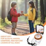 Sportneer Compass Hiking Survival, Camping Accessories Orienteering Compass with Mirror Hiking Camping Backpacking Map Navigation (Transparent)