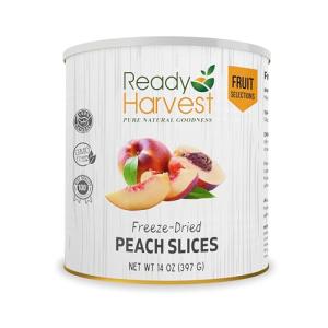 Ready Harvest Freeze Dried Food - Peaches | Gluten-Free Snacks | Emergency Fruit | #10 Can | 25-Year Shelf Life | Cans Filled to the Top