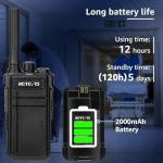 Retevis RB37 Bluetooth Walkie Talkies, Bluetooth Two Way Radio with Wireless Earpiece, Flashlight, 2000 mAh&120h Standby, Type-C, 9-Level VOX&Squelch, for School Hospital Retail Manufacture (4 Pack)