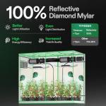 VIVOSUN S848 4x8 Grow Tent, 96"x48"x80" High Reflective Mylar with Observation Window and Floor Tray for Hydroponics Indoor Plant for VS4000/VSF4300