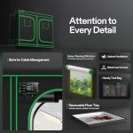 VIVOSUN S848 4x8 Grow Tent, 96"x48"x80" High Reflective Mylar with Observation Window and Floor Tray for Hydroponics Indoor Plant for VS4000/VSF4300