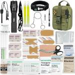 RHINO RESCUE Survival First Aid Kit, Emergency Kit Molle Pouch IFAK Medical Kit for Vehicles Car Camping Backpacking Hiking Hunting Ranger Green