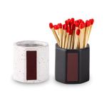2 Pack Match Holder With Striker - Anise Match Cloche - Black and White Matches for Candles & Bathroom