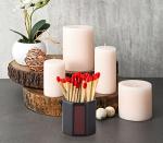 2 Pack Match Holder With Striker - Anise Match Cloche - Black and White Matches for Candles & Bathroom