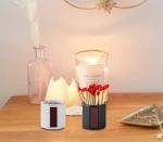2 Pack Match Holder With Striker - Anise Match Cloche - Black and White Matches for Candles & Bathroom