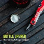 TRUE Titanium Block Multitool | 5-in-1 Compact Multitool with a Locking Driver, Folding Tanto Blade, Bottle Opener, Flat Edge Scraper and Pocket Clip